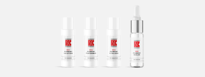 Auxiliaires de maquillage permanent pour l'adaptation individuelle des pigments aux différentes techniques de pigmentation. Accessoires pour pigments et additifs adaptés aux couleurs de maquillage permanent.