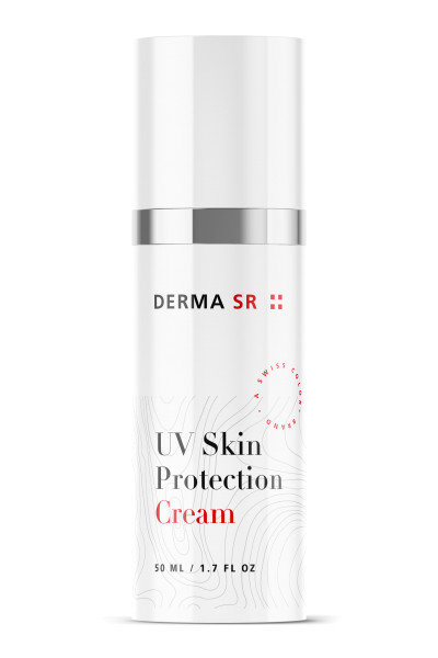 Flacon-pompe contenant la crème UV Skin Protection Cream